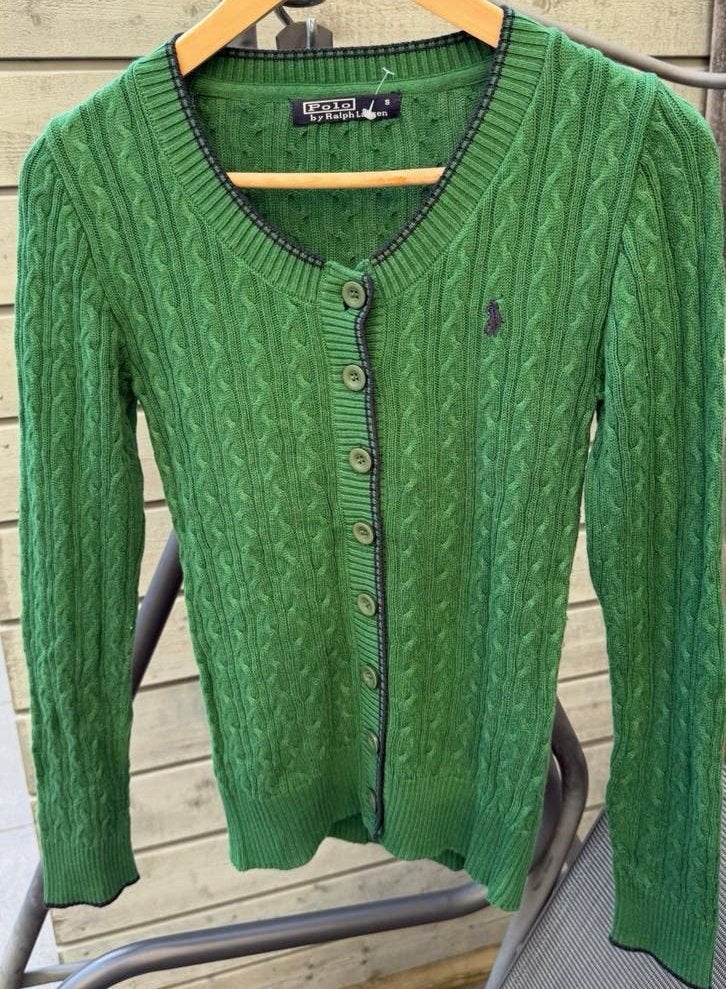 Ralph lauren kabeltrui kabel vest zo goed als nieuw maat S, Ophalen of Verzenden, Zo goed als nieuw, Maat 38/40 (M), Groen