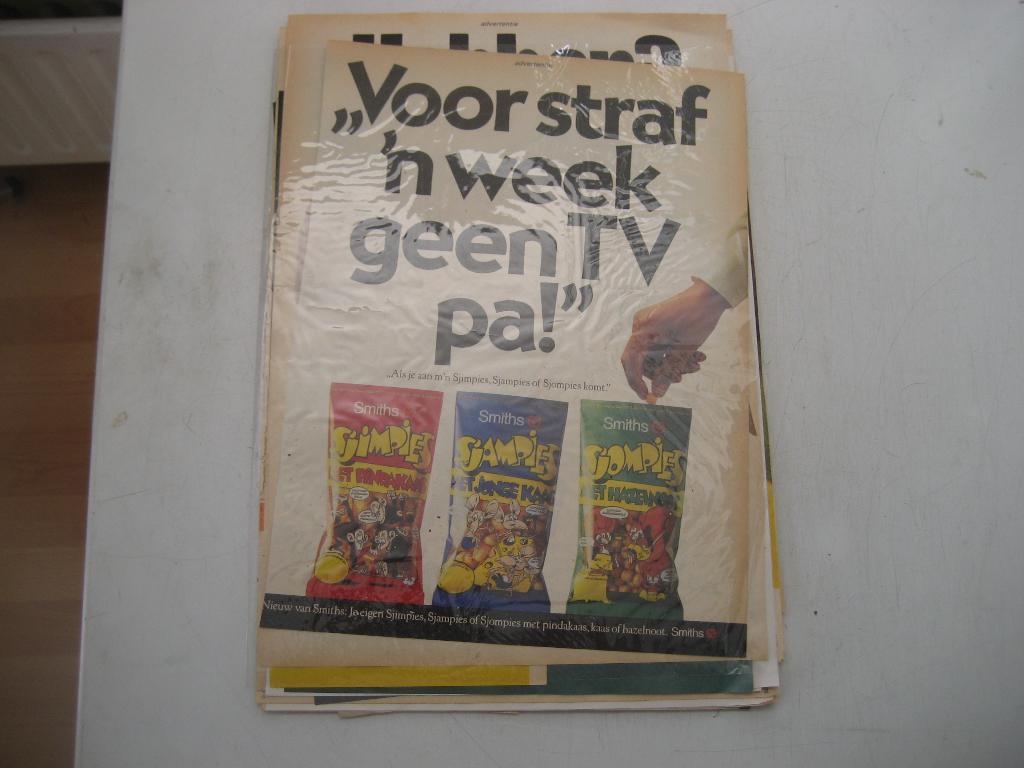 smits chips reclame knipsels, Verzamelen, Tijdschriften, Kranten en Knipsels, Ophalen of Verzenden, 1960 tot 1980, Nederland, Knipsel(s)