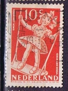 Nederland 511 Kinderzegel Meisje op schommel 's GRAVENHAGE2, Verzenden, Gestempeld, Overige thema's