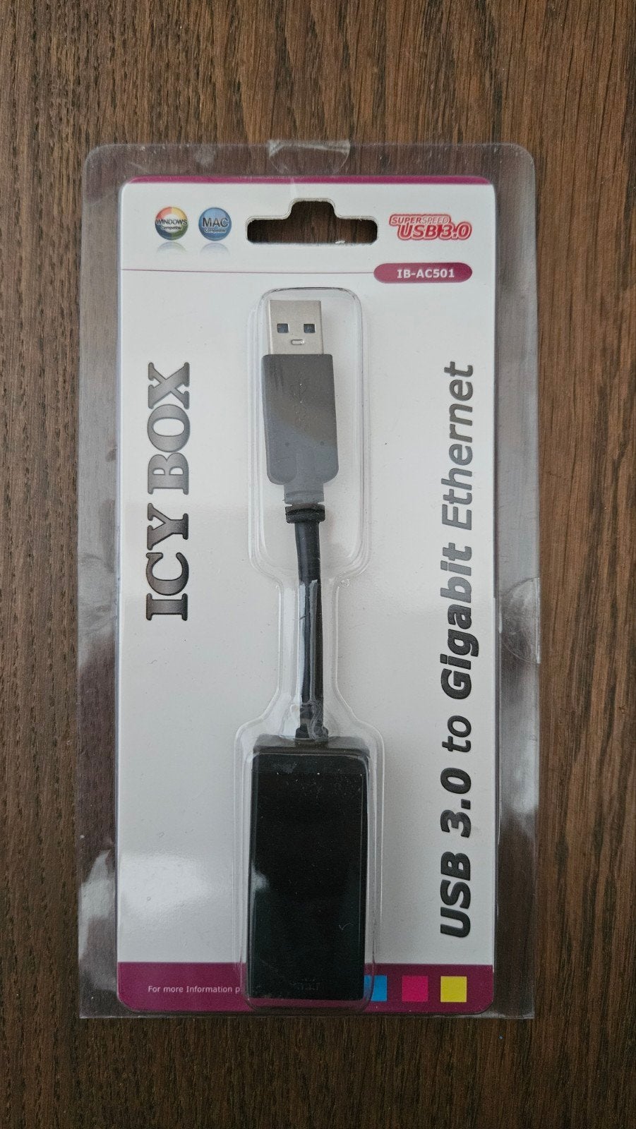 ICY BOX USB 3.0 naar Gigabit Ethernet Adapter, Computers en Software, Netwerkkaarten, Zo goed als nieuw, Extern, Ophalen of Verzenden