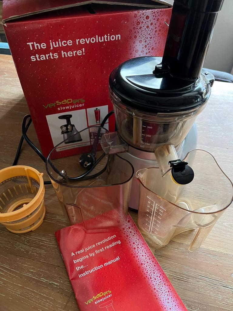 Versapers Slowjuicer - Zo goed als nieuw met receptenboek, Witgoed en Apparatuur, Overige Witgoed en Apparatuur, Zo goed als nieuw