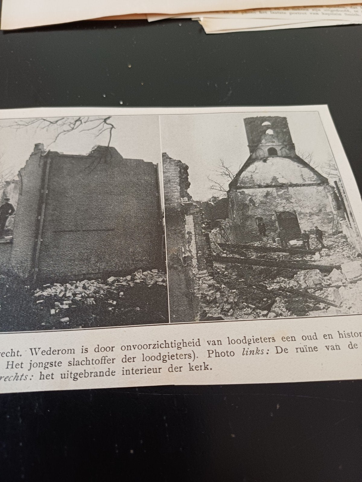knipsel kerkbrand Grote Lindt gemeente Zwijndrecht 1912, Verzamelen, Ophalen of Verzenden, Voor 1920, Knipsel(s)