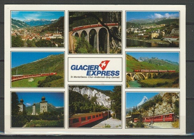 Zwitserland Glacier Express Smalspoor FotoAnsichtkaart t-172, Ophalen of Verzenden, Zo goed als nieuw, Trein, Kaart of Prent