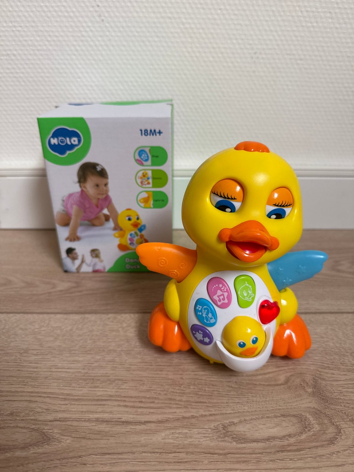 HOLA Dansende Eend Baby Speelgoed met Licht en Geluid, Ophalen, Zo goed als nieuw, Overige typen, Met licht