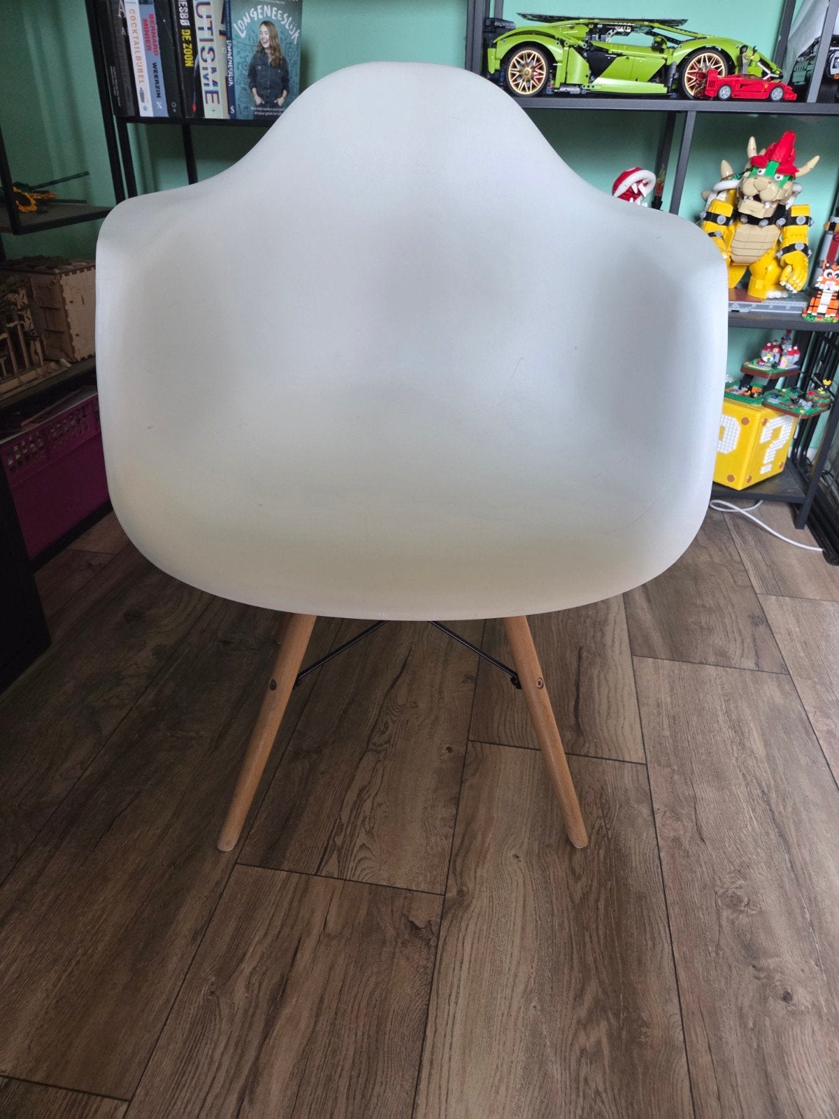 Witte stoel, Huis en Inrichting, Stoelen, Ophalen, Gebruikt, Zwart, Eén