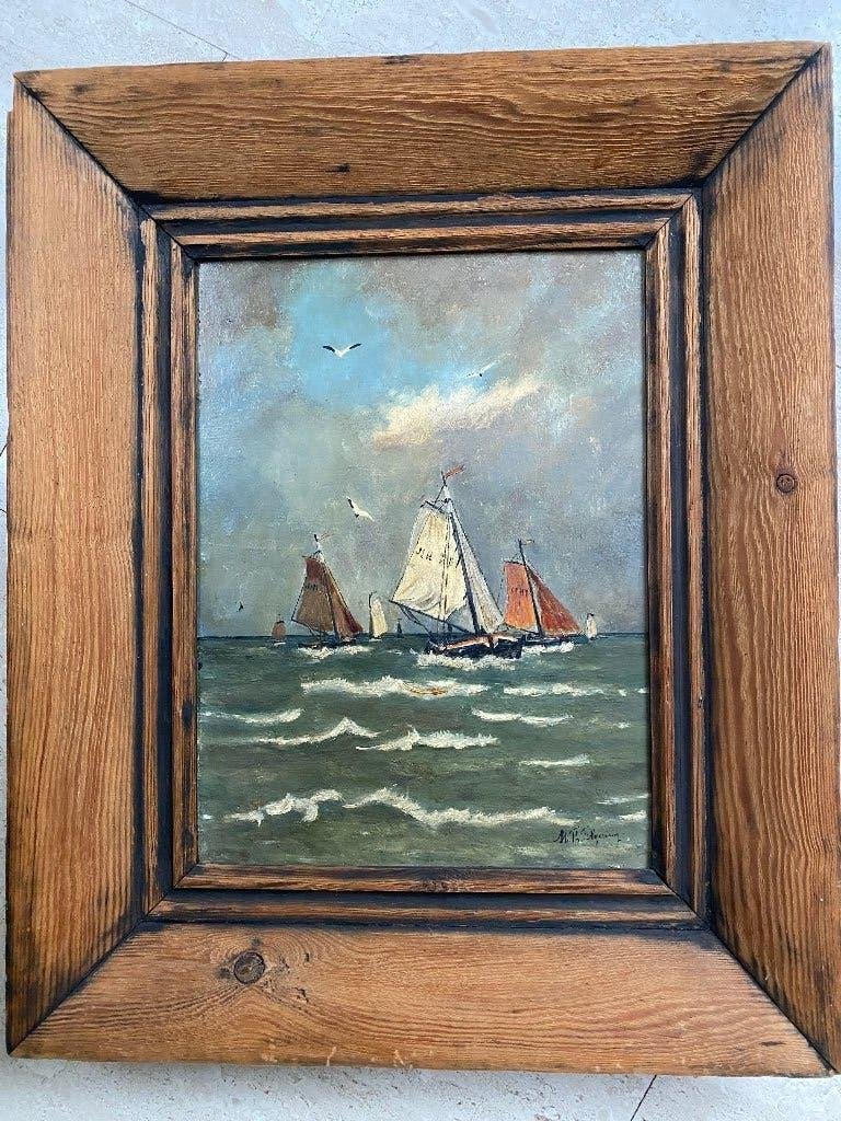 Olieverf schilderij gesigneerd M. Th. Volgering, Ophalen of Verzenden