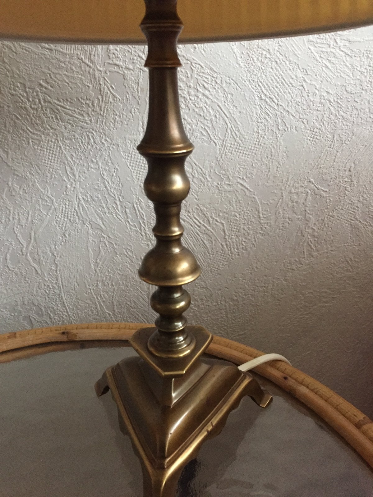 Brocante bronskleurige lampenvoet - hoogte 25 cm., Ophalen of Verzenden