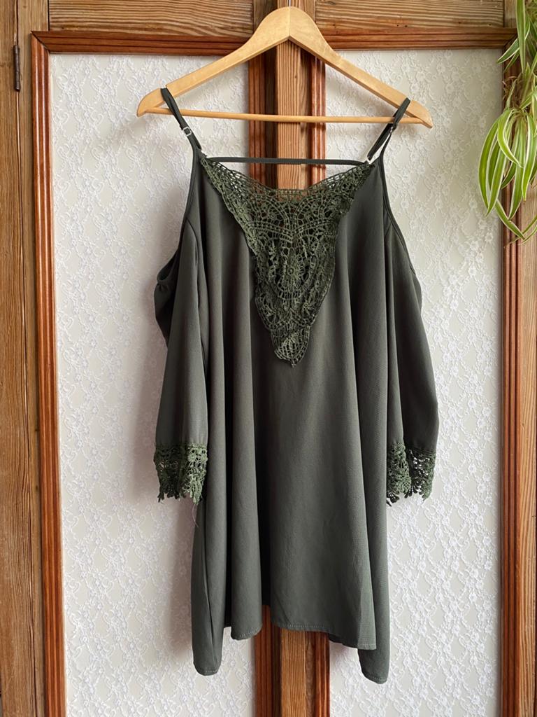 Boho tuniek/blouse, Kleding | Dames, Blouses en Tunieken, Ophalen of Verzenden, Nieuw, Maat 38/40 (M), Groen