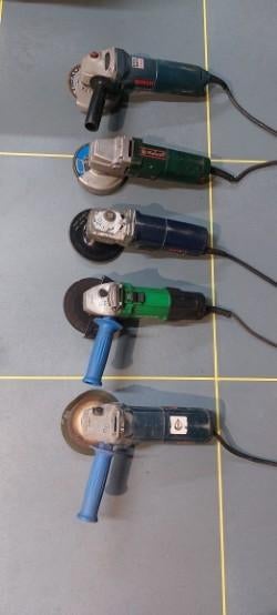 Partij (4x) haakse slijpers, Doe-het-zelf en Verbouw, Gereedschap | Slijpmachines, Ophalen, Gebruikt, Minder dan 700 watt, Haakse handslijpmachine