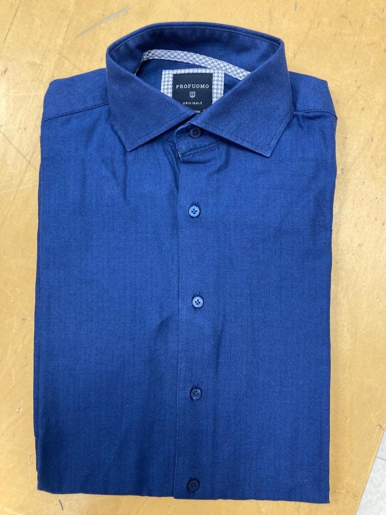 Profuomo blauw overhemd zgan, Halswijdte 38 (S) of kleiner, Verzenden, Blauw, Profuomo