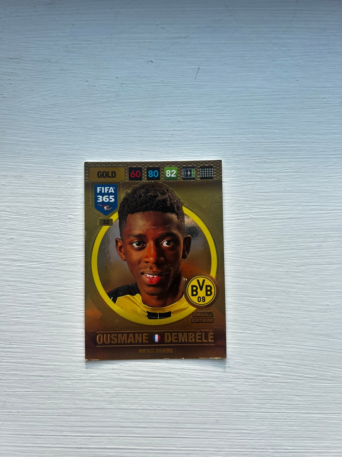 Gold Panini 365 fifa kaart - Dembele, Ophalen of Verzenden, Zo goed als nieuw, Plaatje