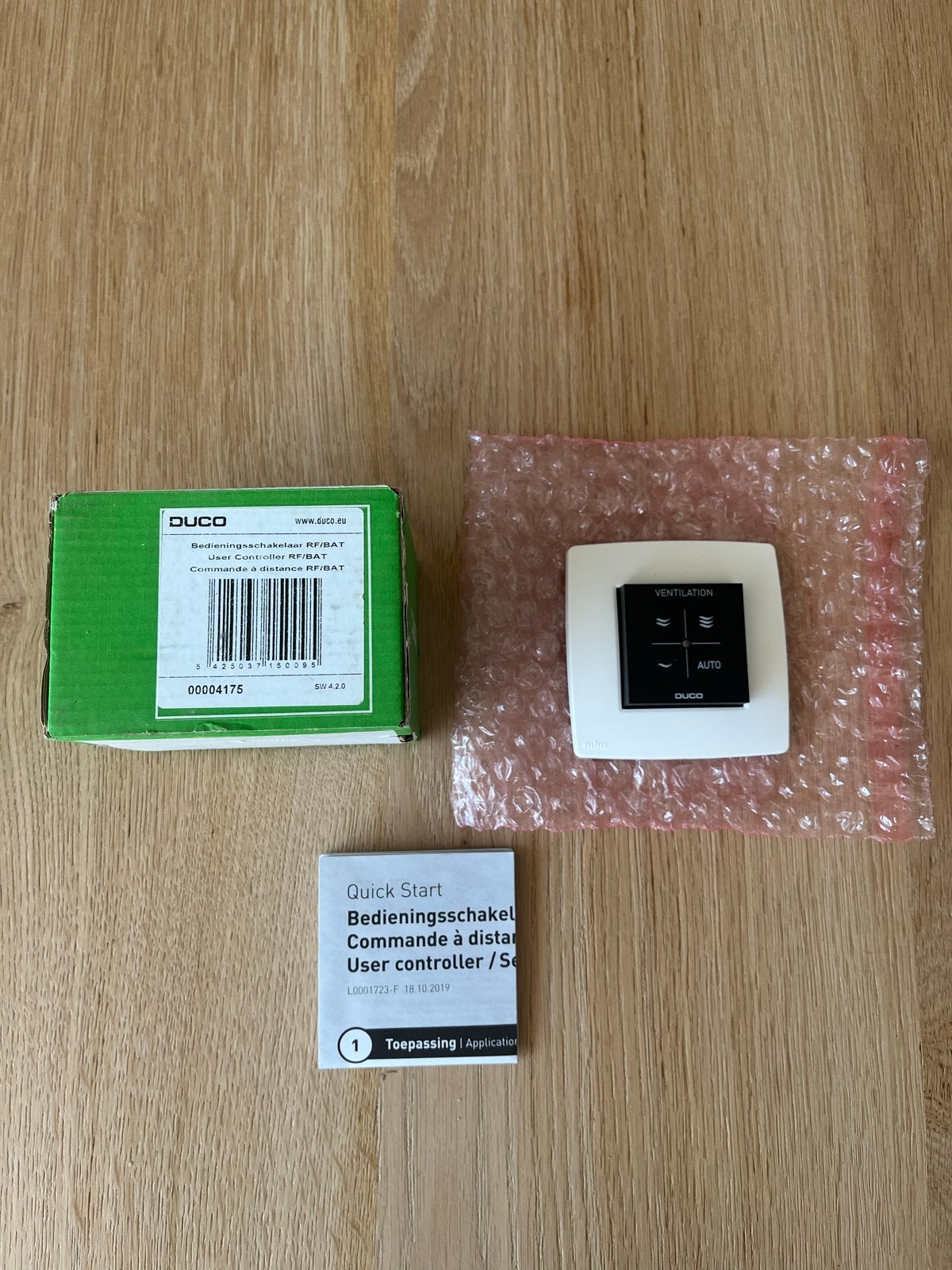 DUCO Bedieningsschakelaar RF/BAT - Ventilatie Controller, Ophalen of Verzenden, Nieuw, Ventilator en Afzuiger