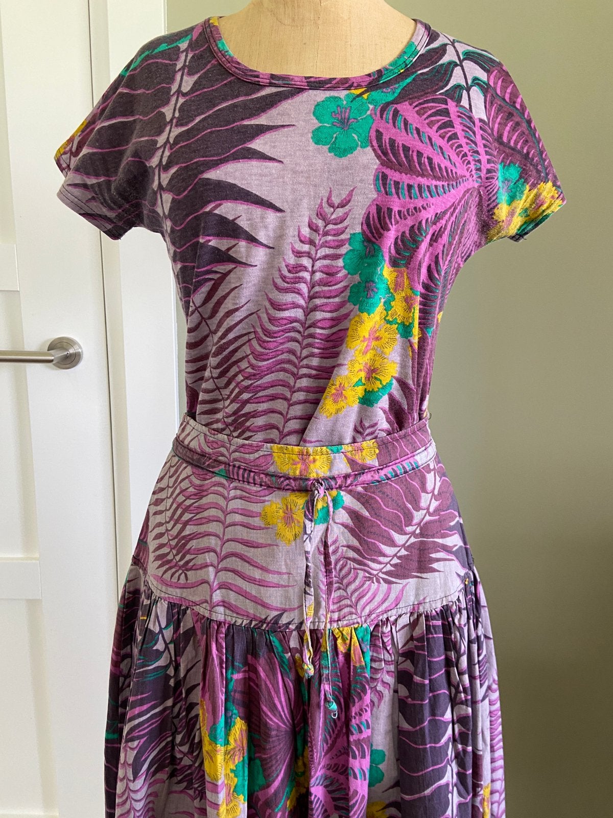 Mooie retro set vintage kleding rok en shirt Boho paars 36, Ophalen of Verzenden, Gedragen