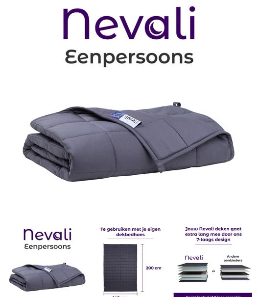 Nevali Verzwaringsdeken Eenpersoons 7kg nieuw, Eenpersoons, Nieuw, Ophalen of Verzenden, Deken of Dekbed