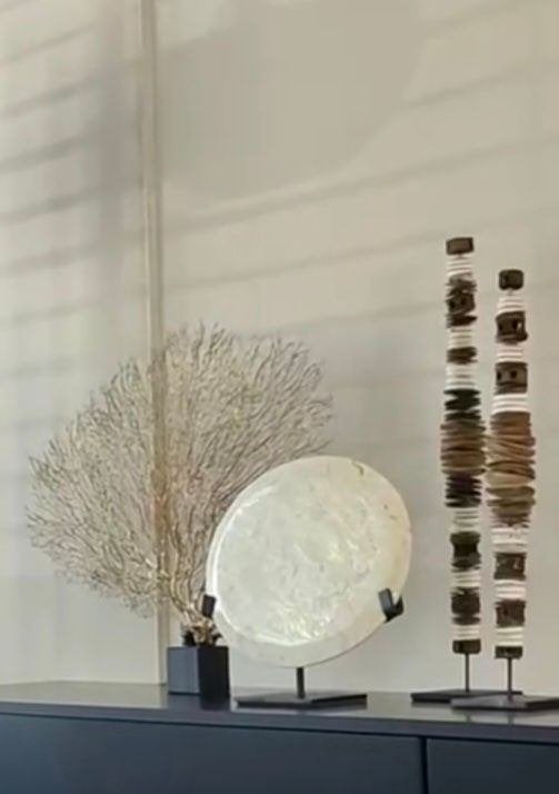 Luxe design set van 2 schelpentorens Java H 45|H 54 cm, Meerkleurig, Overige materialen, Overige stijlen, Nieuw