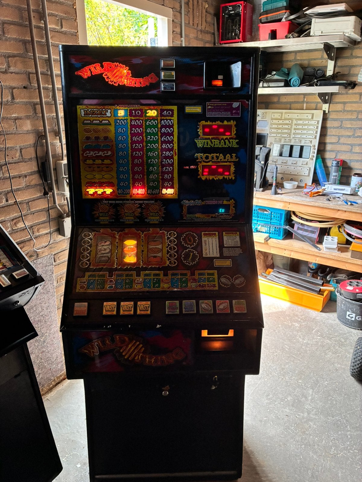 Wildthing op euro., Verzamelen, Automaten | Gokkasten en Fruitautomaten, Euro, Ophalen, Gebruikt, Met sleutels