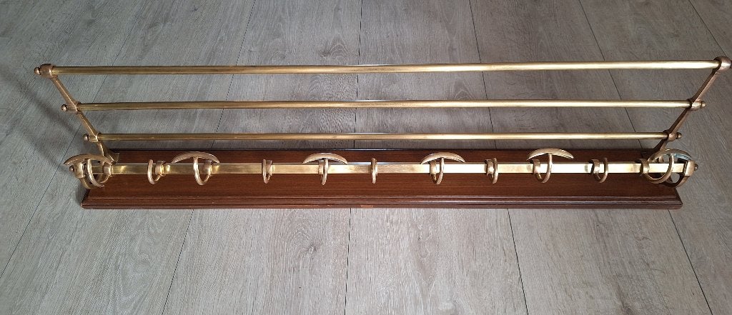 Art Deco messing kapstok - wandkapstok, Huis en Inrichting, Gebruikt, Minder dan 100 cm, Metaal, Ophalen