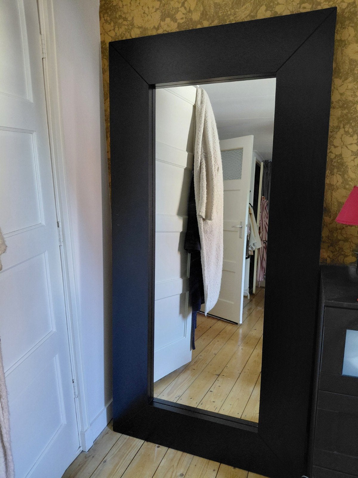 Ikea wandspiegel zwart hout 94x190cm, Ophalen, Gebruikt, 75 tot 100 cm, 150 tot 200 cm
