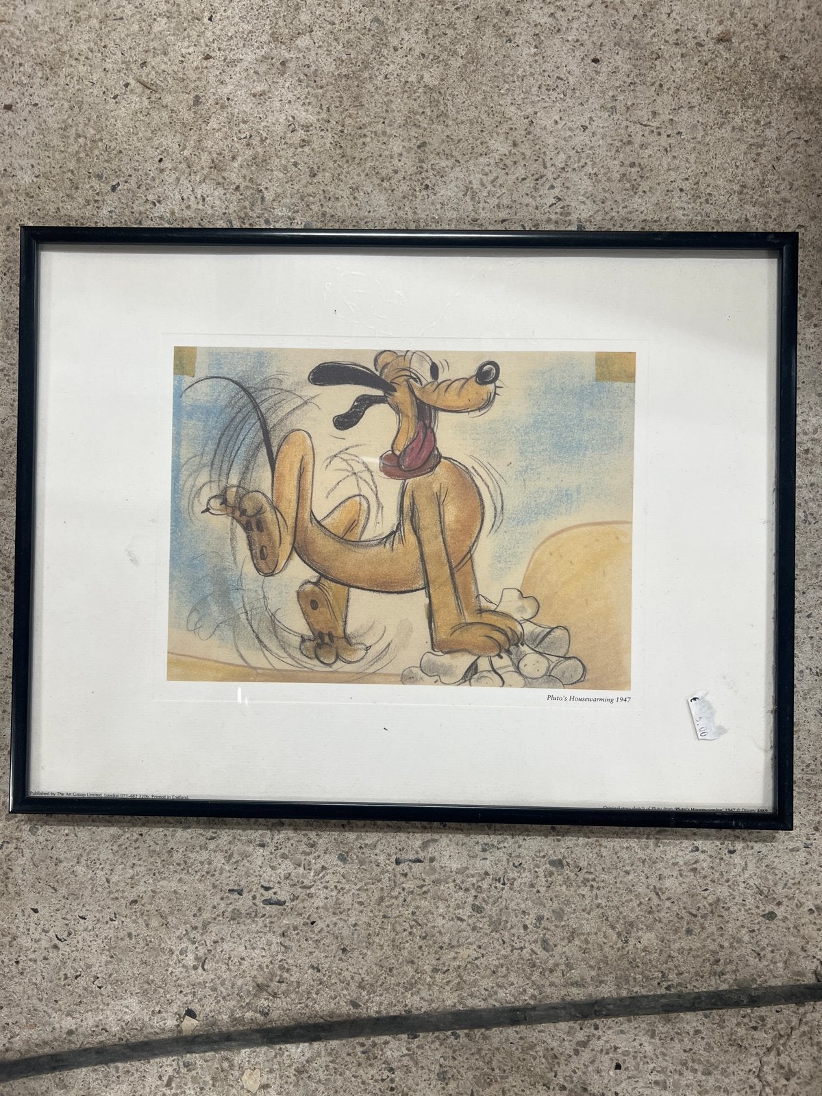 Vintage Pluto's Housewarming 1947 ingelijste print, Antiek en Kunst, Ophalen of Verzenden, Print, Print/reproductie, Ingelijst