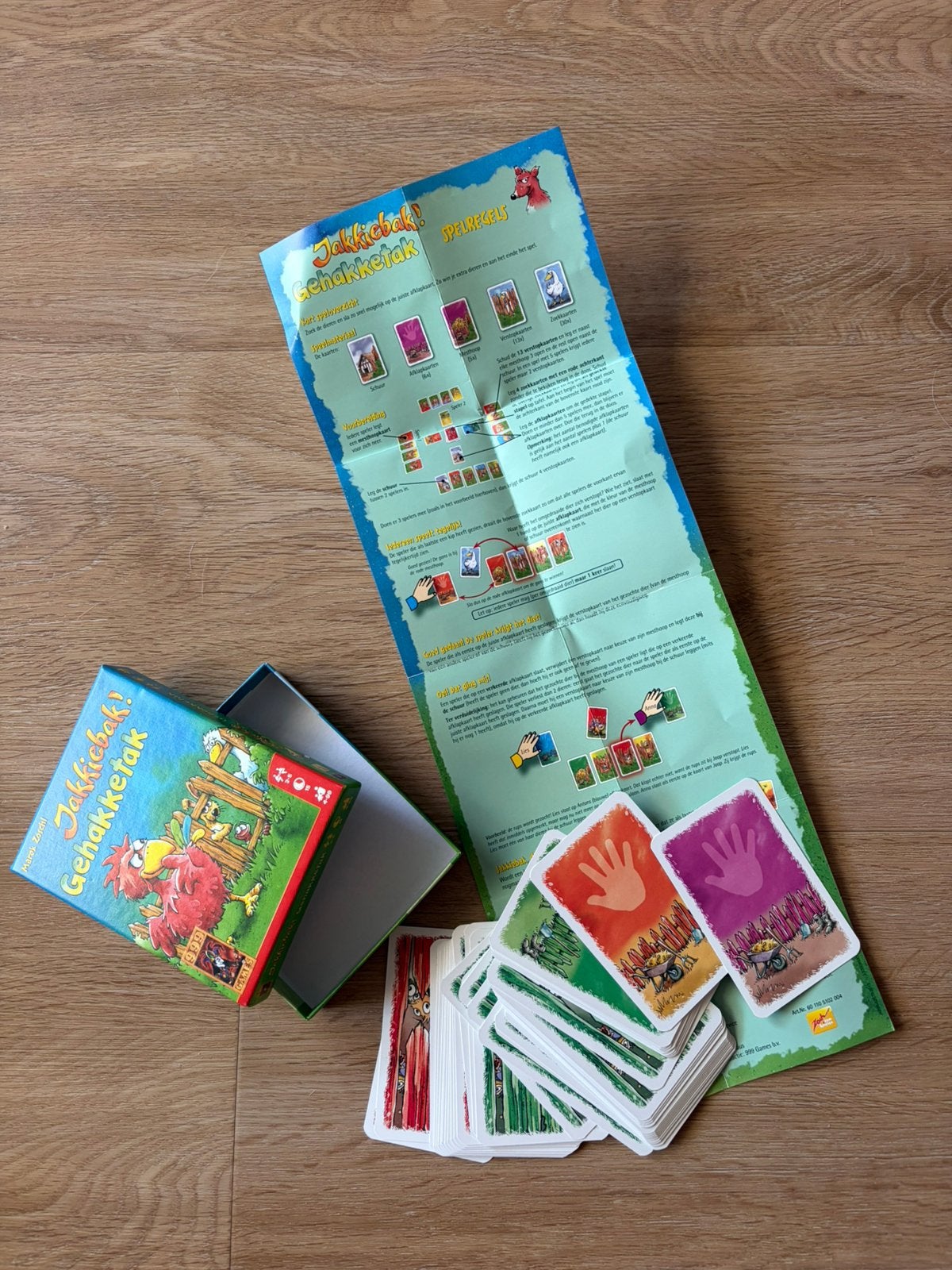 Spel : Jakkiebak gehakketak, Ophalen, Nieuw, Speelkaart(en)