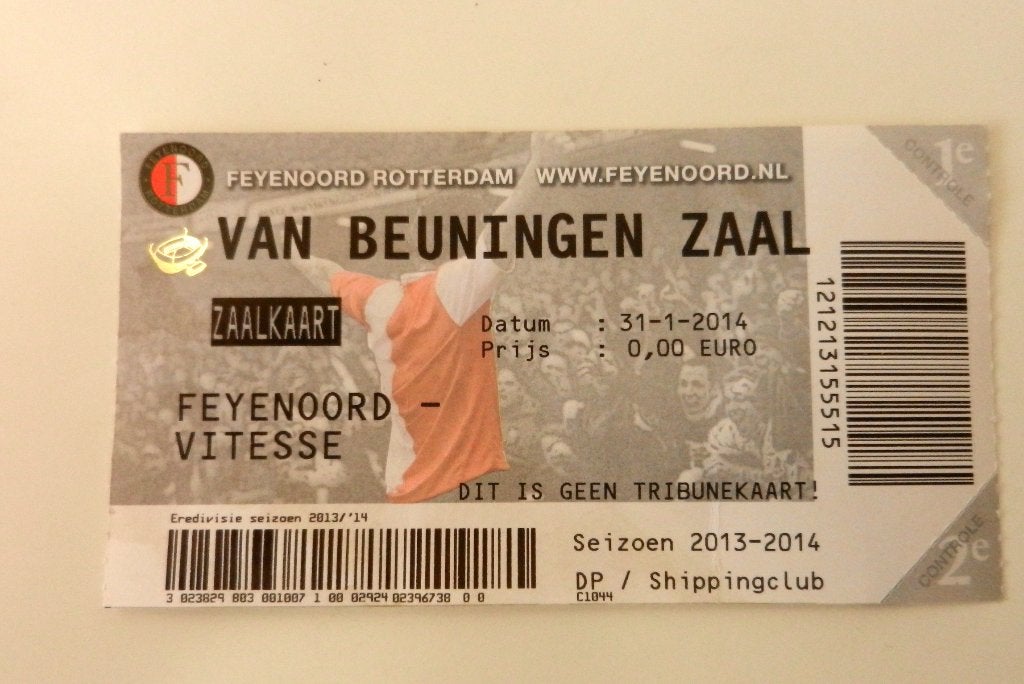 Ticket Feyenoord - Vitesse 2014, Verzamelen, Ophalen of Verzenden, Zo goed als nieuw, Feyenoord, Overige typen