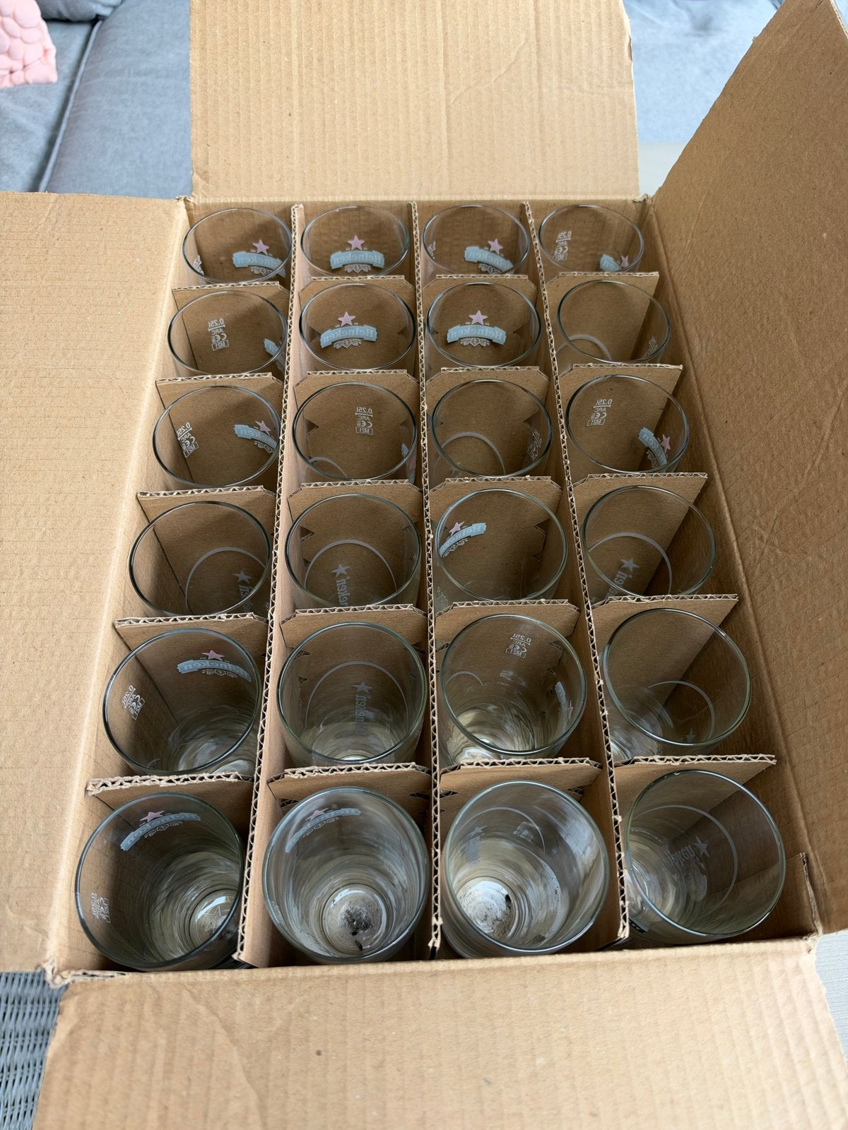 40 Nieuwe Heineken Ellipse Core Glazen 25 CL, Nieuw, Ophalen of Verzenden, Overige merken, Glas