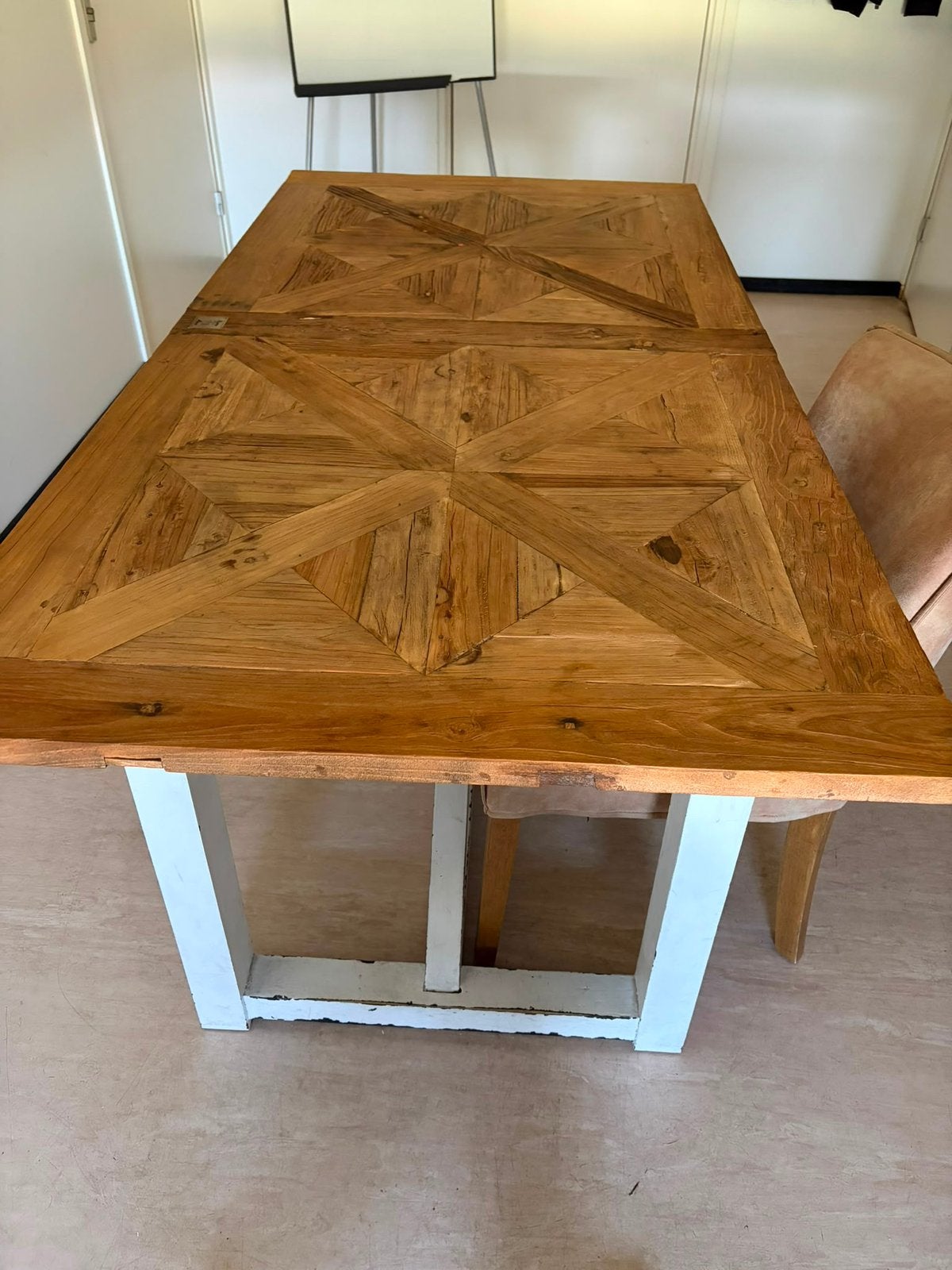Riviera Maison tafel plus 4 stoelen, Huis en Inrichting, Tafels | Eettafels, Ophalen, 50 tot 100 cm, Zo goed als nieuw, 150 tot 200 cm