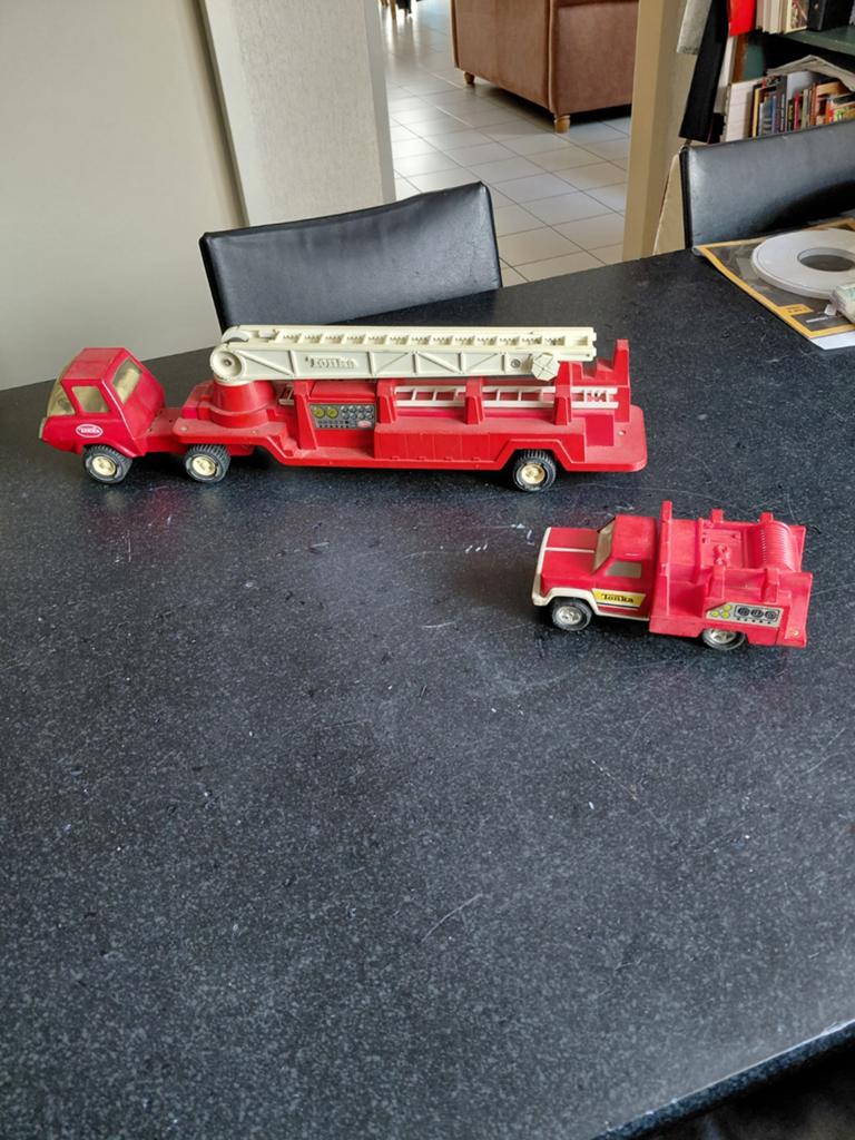 Metalen ,Tonka brandweer_ladder.auto, zie foto's, Ophalen of Verzenden, Gebruikt, Reclamebord