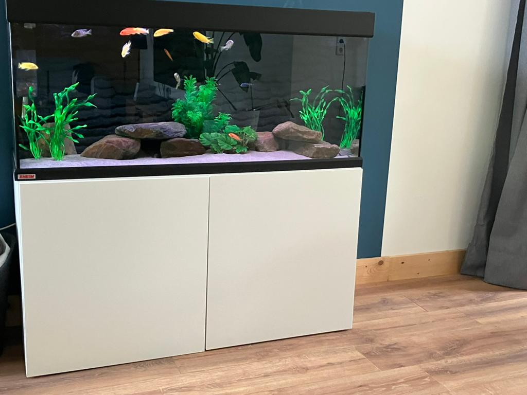 Compleet Eheim aquarium 240 liter 120x50x40cm incl onderkast, Ophalen, Verwarming, Zo goed als nieuw, Leeg aquarium