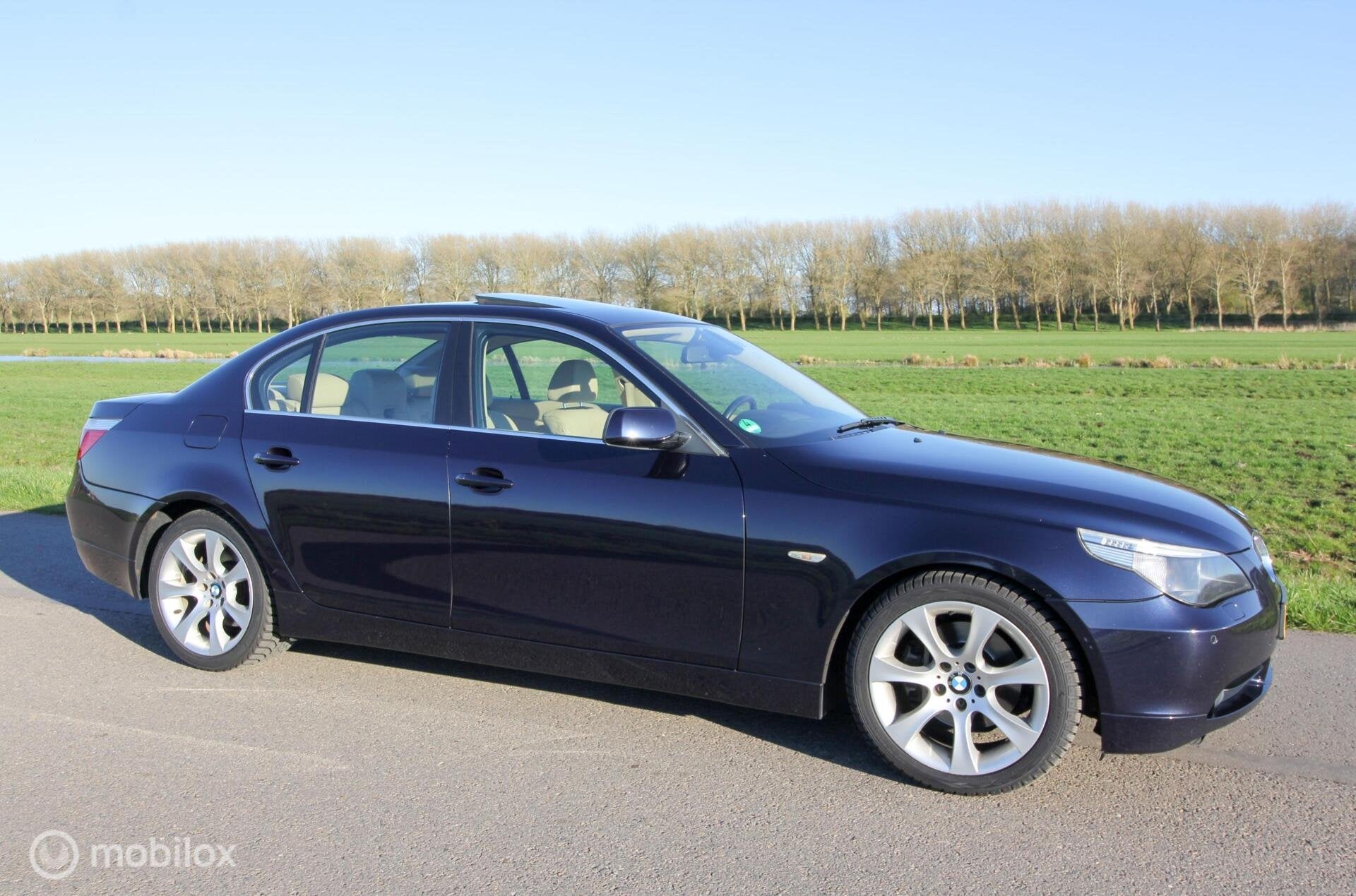 BMW 5-serie 520i HighExec. E60 2.2 6-cilinder Voll.Hist. You, Auto's, Achterwielaandrijving, Gebruikt, Beige, Bedrijf