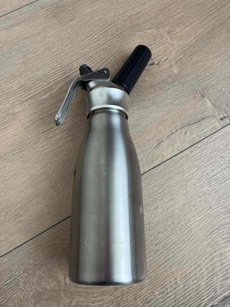 Kayser Slagroomspuit 0,5 Liter - Werkt met patronen, Zilver, Ophalen of Verzenden, Metaal, Overige merken