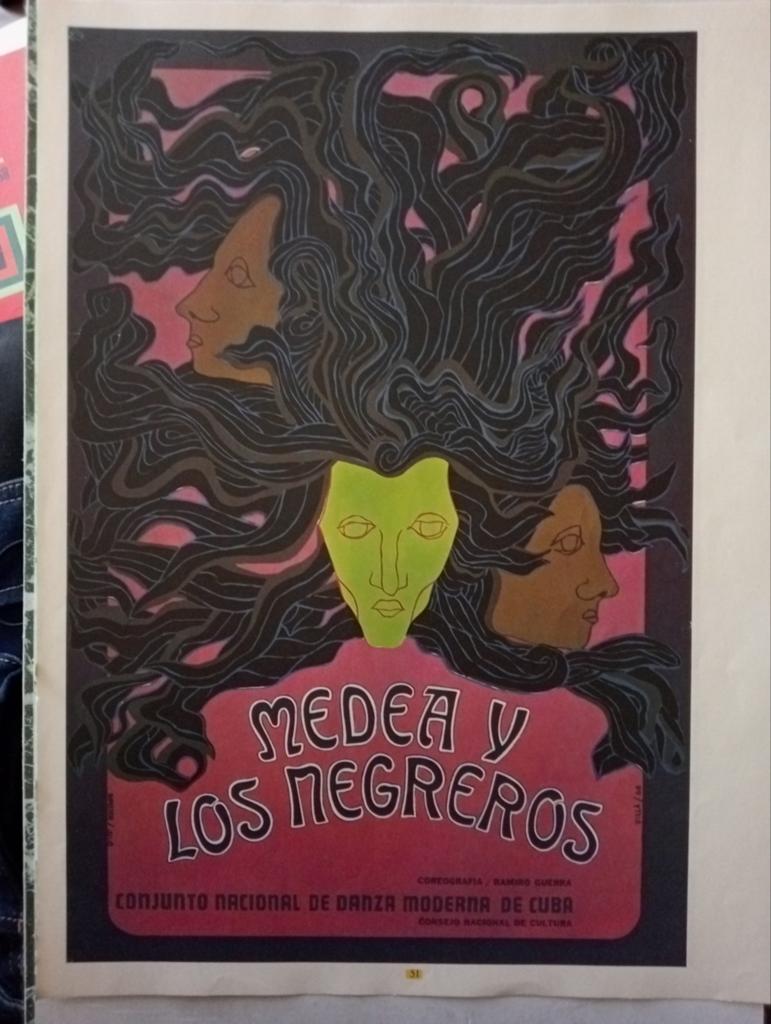 Dans Theater affiche Cuba 1970, Ophalen of Verzenden, Gebruikt, A1 t/m A3, Film en Tv