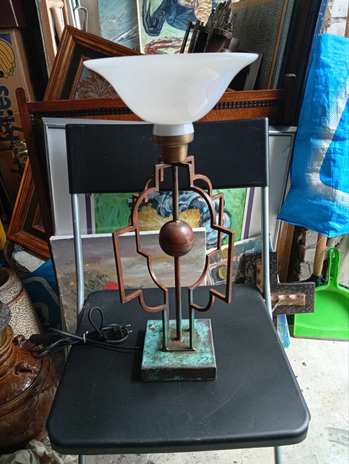 Unieke Vintage Tafellamp - Art Deco Stijl, Ophalen of Verzenden