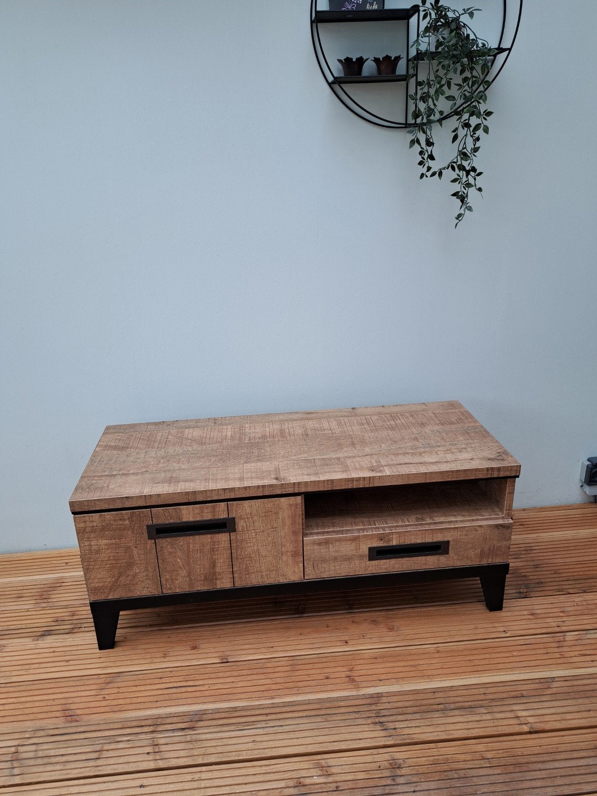 TV-meubel met lades en deurtje - Industrieel design, 100 tot 150 cm, Zo goed als nieuw, Minder dan 100 cm, Industrieel