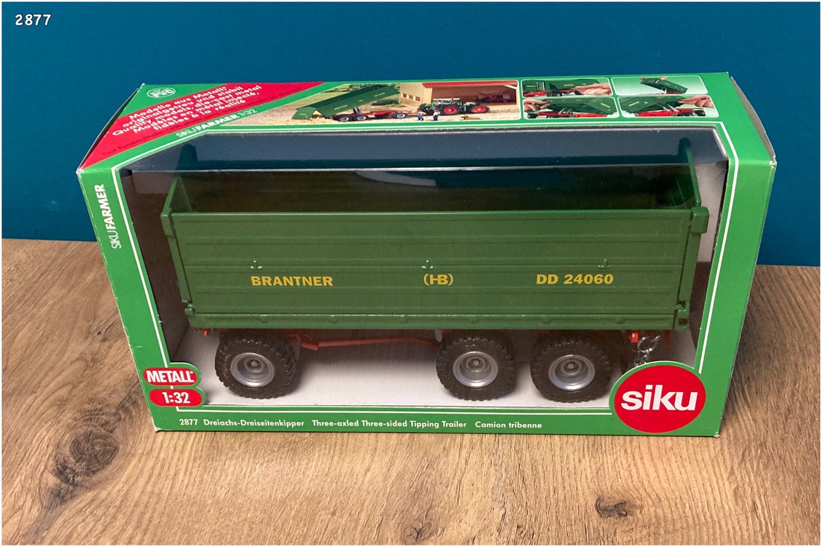 Siku 2877 - Brantner Driezijdige Kiepwagen 1:32, Ophalen, Gebruikt, Tractor of Landbouw, SIKU