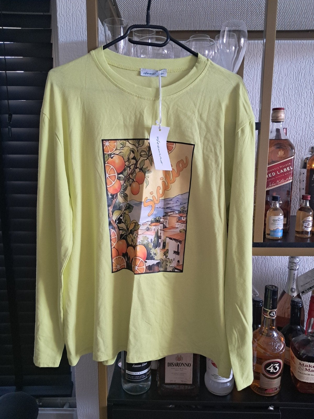 Azurro Nieuw T-shirt Lange Mouw Maat M, Maat 38/40 (M), Geel, Nieuw, Ophalen of Verzenden