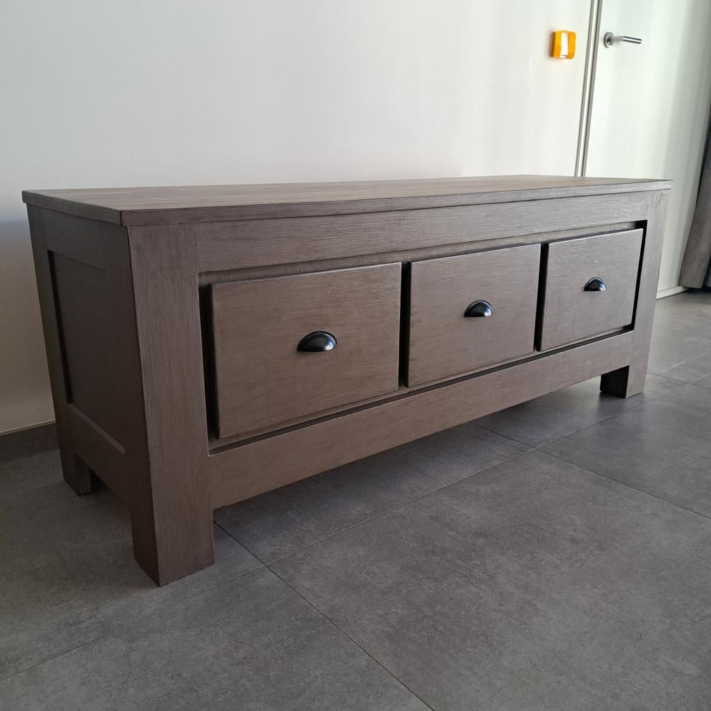 Modern landelijk TV meubel | Annie Sloan krijtverf | Bruin., Ophalen, Gebruikt, 100 tot 150 cm, 25 tot 50 cm
