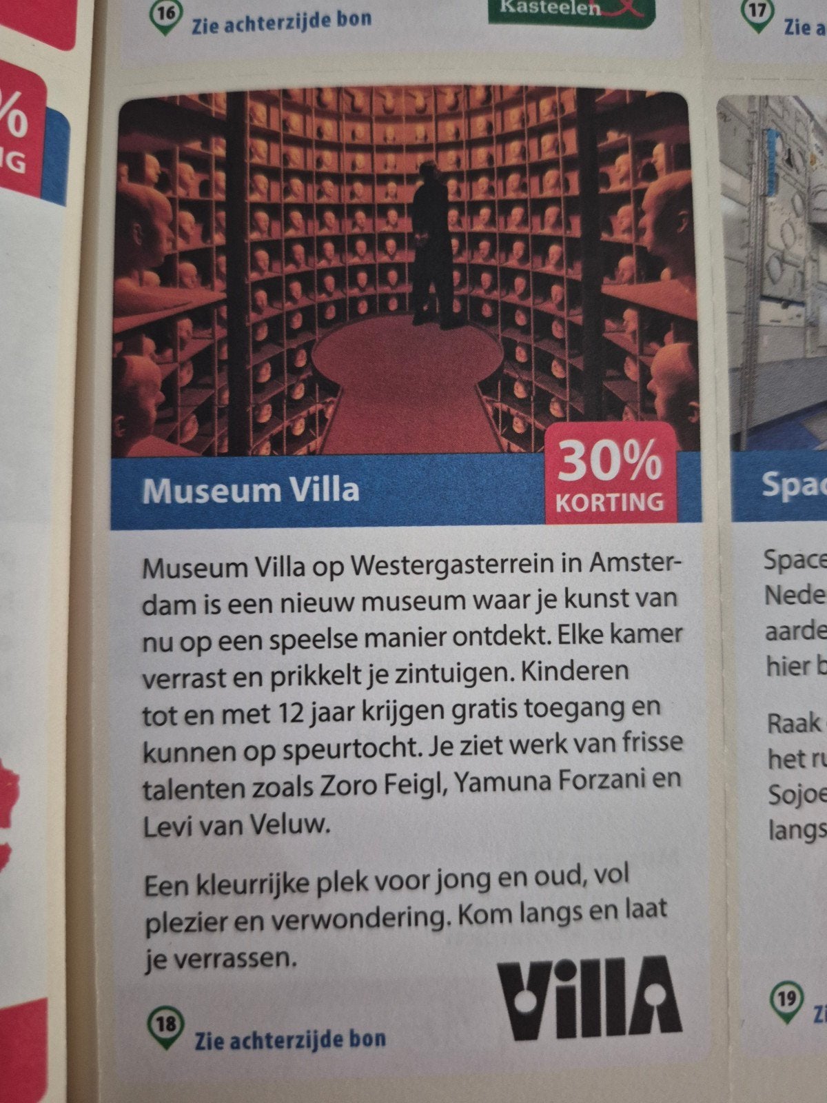 Museum villa 30% korting, Tickets en Kaartjes, Drie personen of meer, Kortingsbon