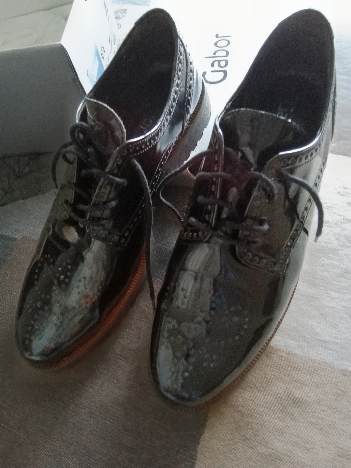 Zwarte lak veterschoenen, GABOR. maat 40, Zwart, Gabor, Ophalen of Verzenden, Zo goed als nieuw
