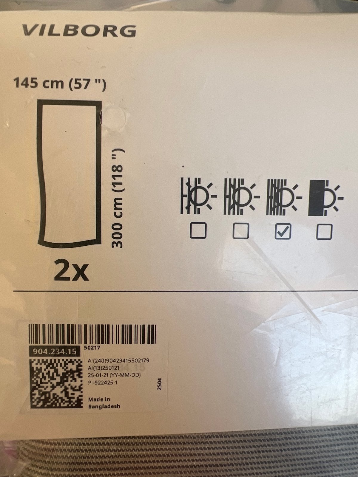 4x IKEA VILBORG Gordijnen - Nieuw in verpakking, Ophalen, Verduisterend, Nieuw, Gordijn