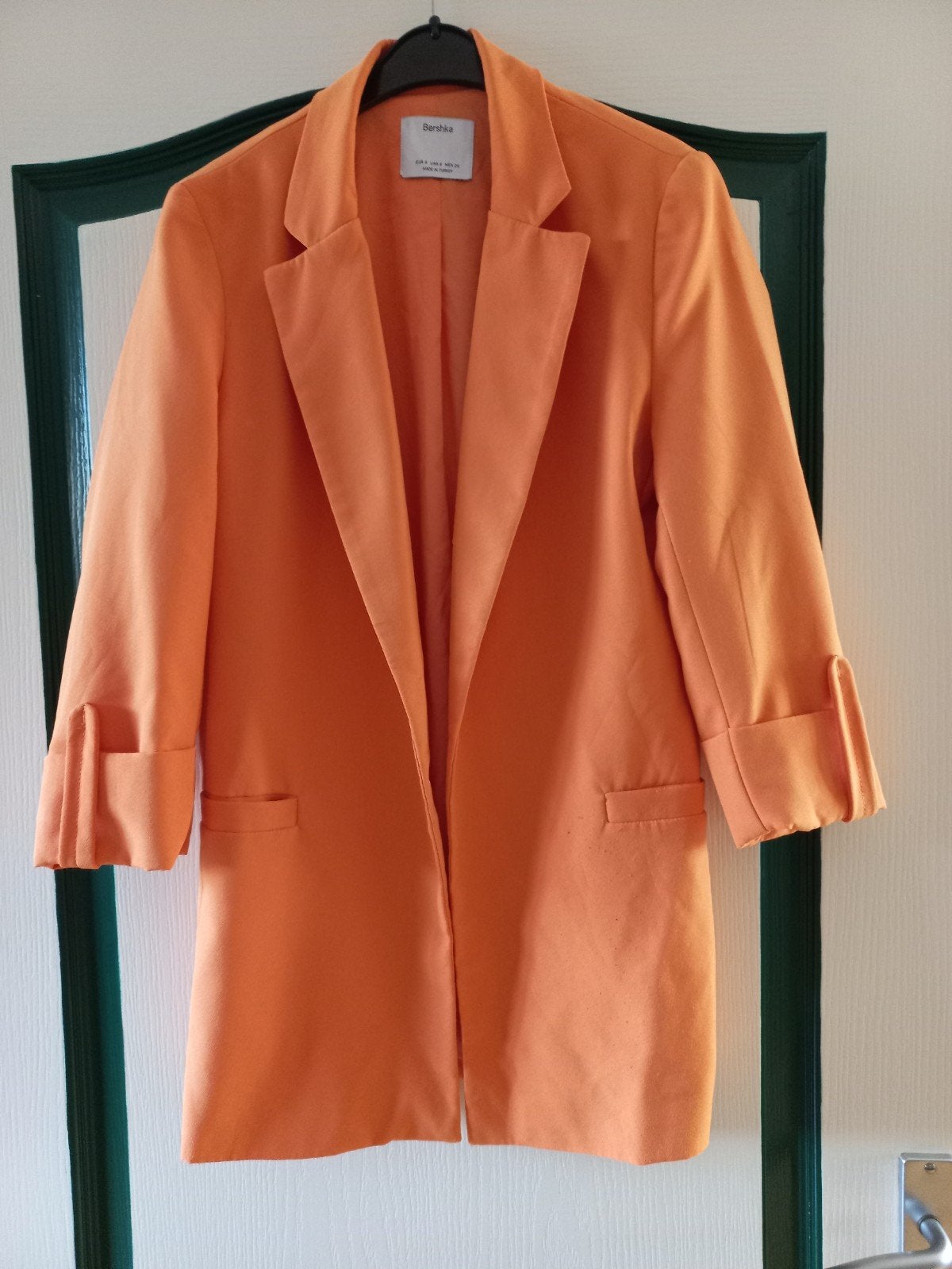 Bershka oranje blazer mt S, Oranje, Jasje, Maat 36 (S), Gedragen