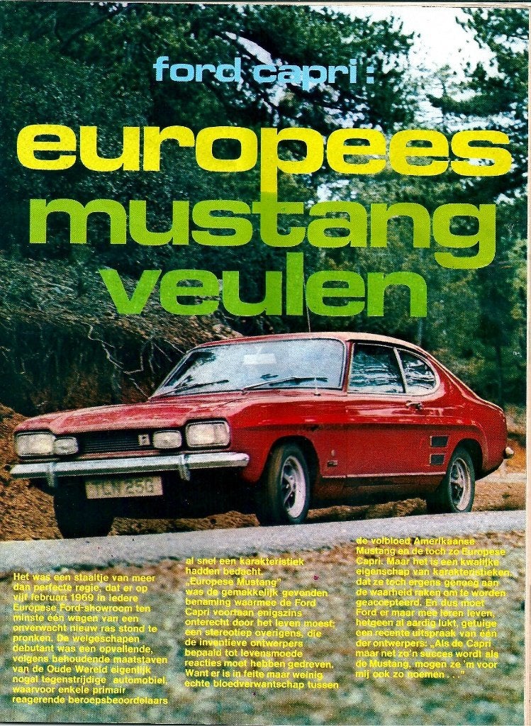 Autovisie reportage Ford Capri 1970, Ophalen of Verzenden, Gelezen, Ford