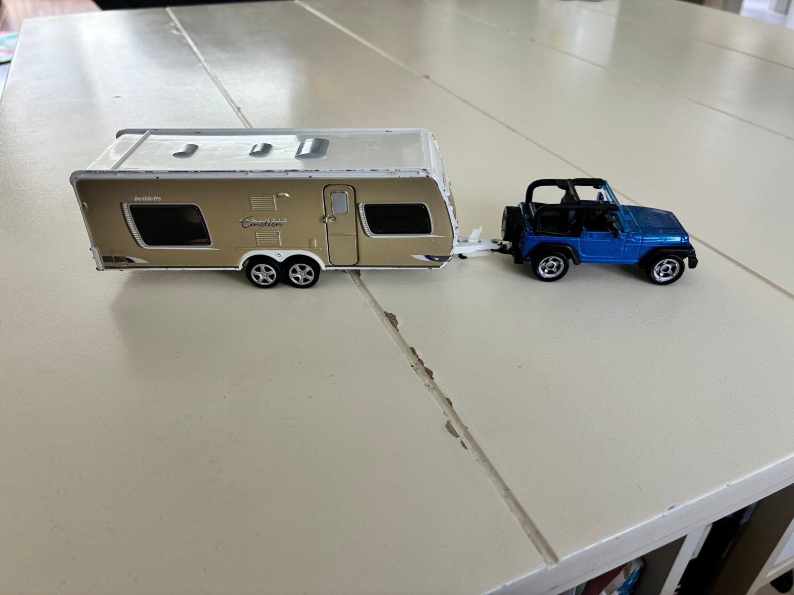 Siku Jeep Wrangler met caravan, Ophalen of Verzenden, Zo goed als nieuw, Auto