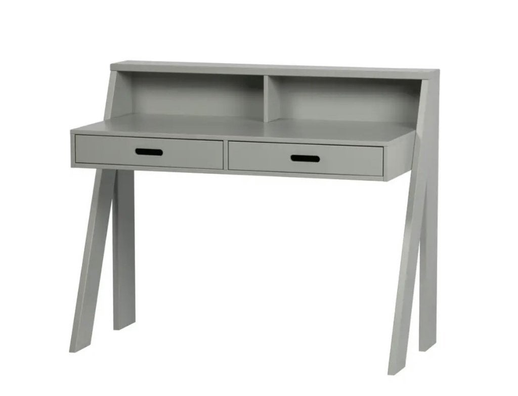 WOOOD Connect Bureau - Grenen - Betongrijs - 93x112x55, Ophalen, 112 cm, Hout, Zo goed als nieuw