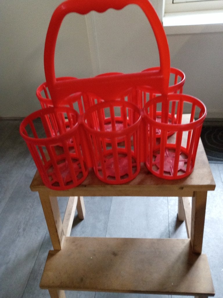 vintage oranje flessenrek, Verzamelen, Ophalen of Verzenden, Huis en Inrichting