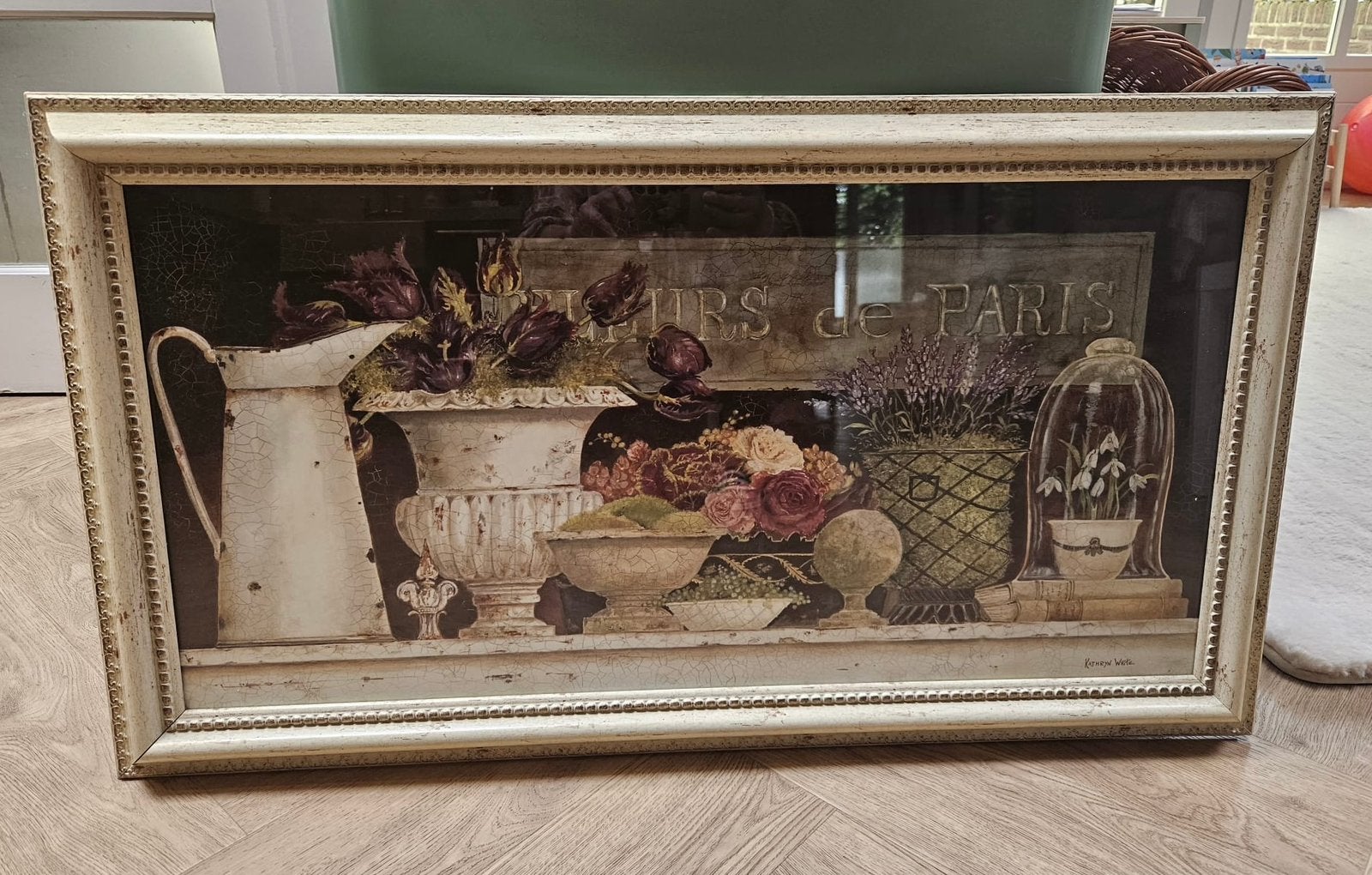 Schilderij Fleurs de Paris van Kathryn White, Ophalen, Gebruikt, Print, 75 tot 100 cm