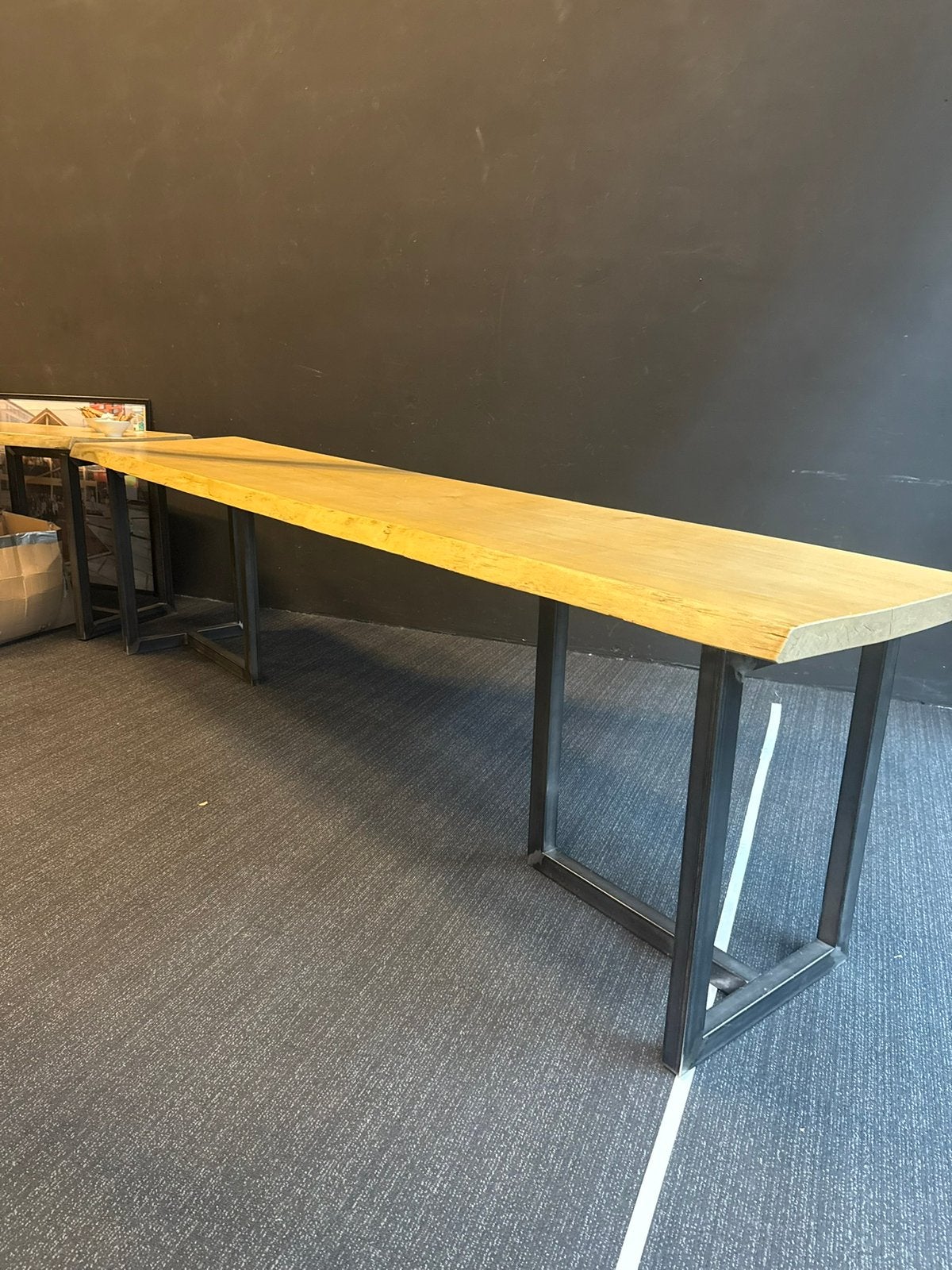 Grote houten tafels schaaldeel massief houten plank tafel, Ophalen, 200 cm of meer, 50 tot 100 cm, Zo goed als nieuw