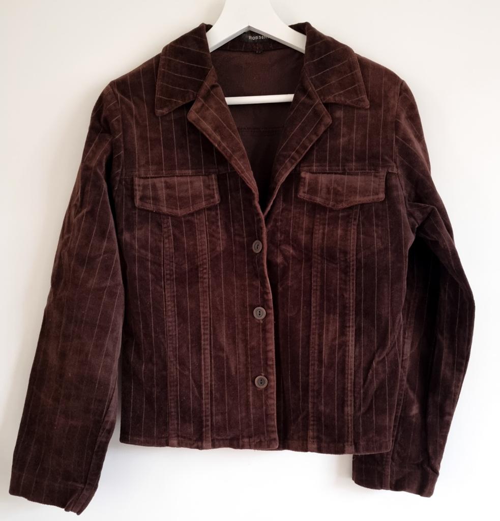 Vintage Rossini Bruin Corduroy Jasje Maat 36, Kleding | Dames, Bruin, Ophalen of Verzenden, Zo goed als nieuw, Maat 36 (S)