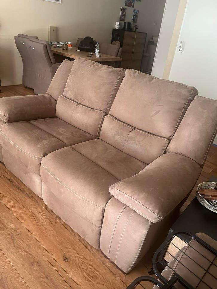 2 en 3-zits bank met relaxfunctie en USB-aansluiting, Ophalen, Gebruikt, Driepersoons, 75 tot 100 cm