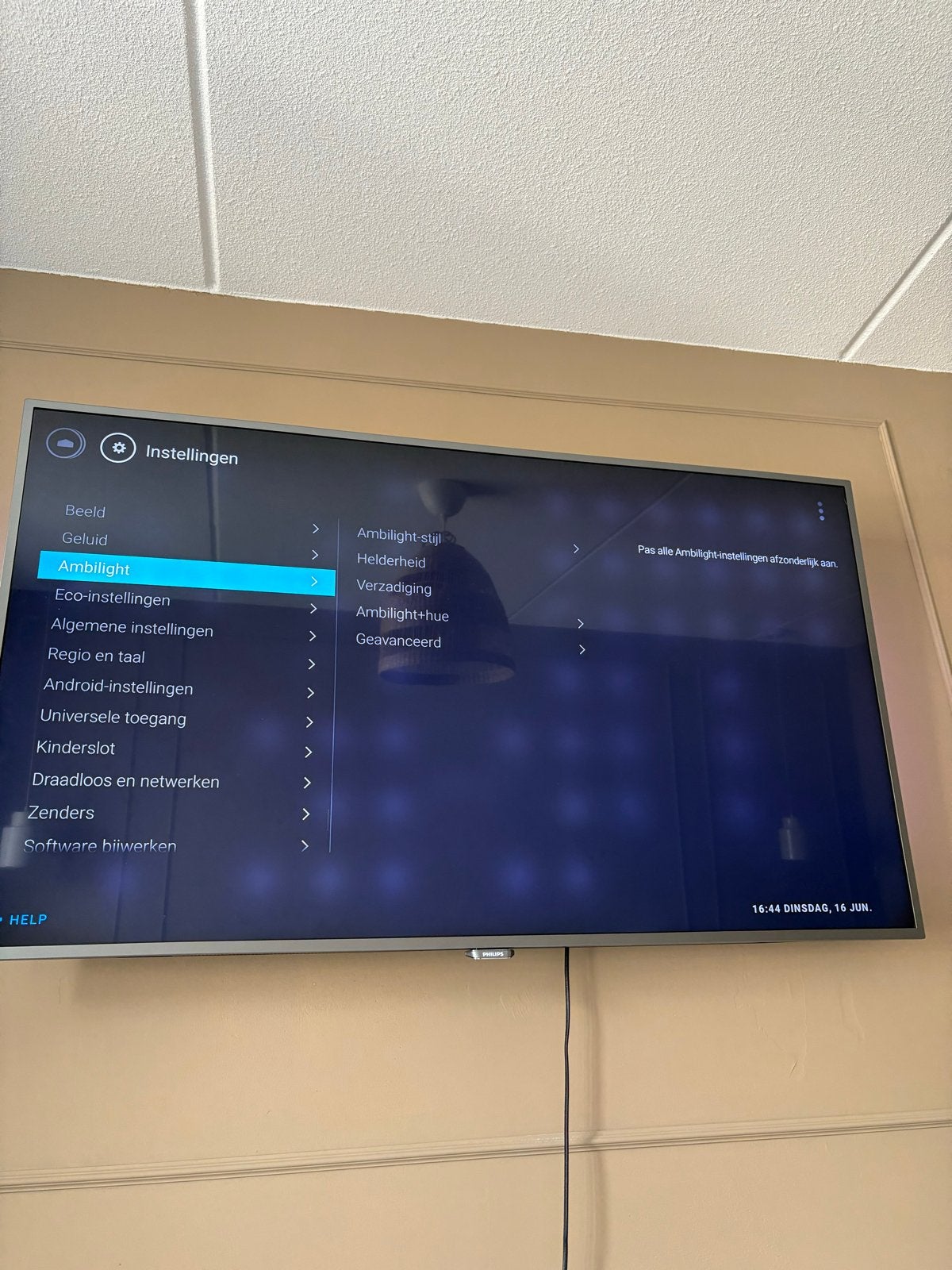 Philips 55 inch Ambilight TV staat in de weg!, Audio, Tv en Foto, Televisies, Ophalen, Philips, Gebruikt, 50 Hz